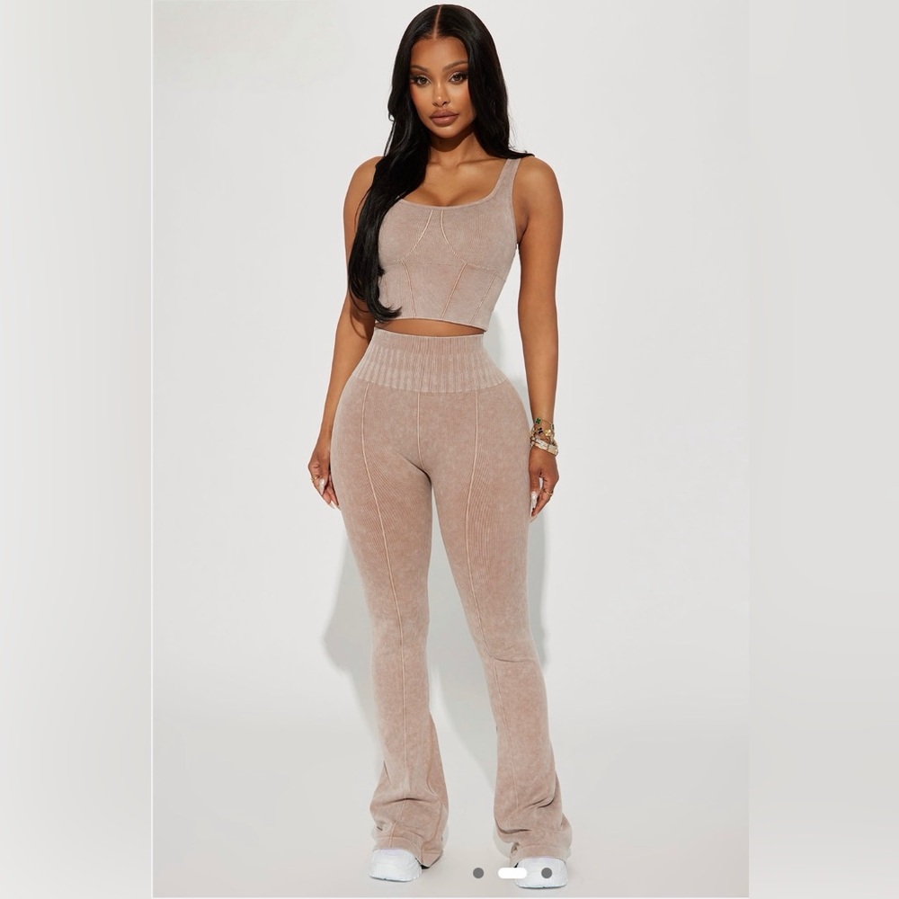 Fashion Nova Tan Two-Piece Set